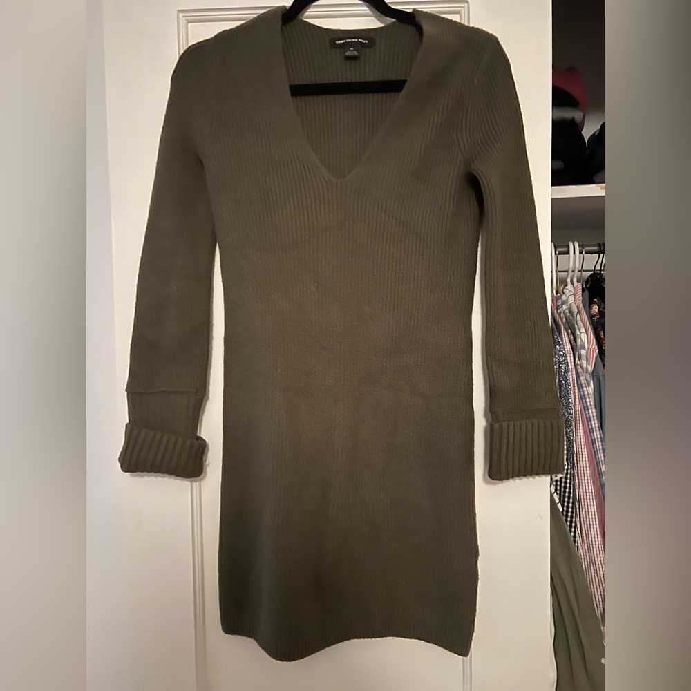 Something navy knit olive green mini dress size xs